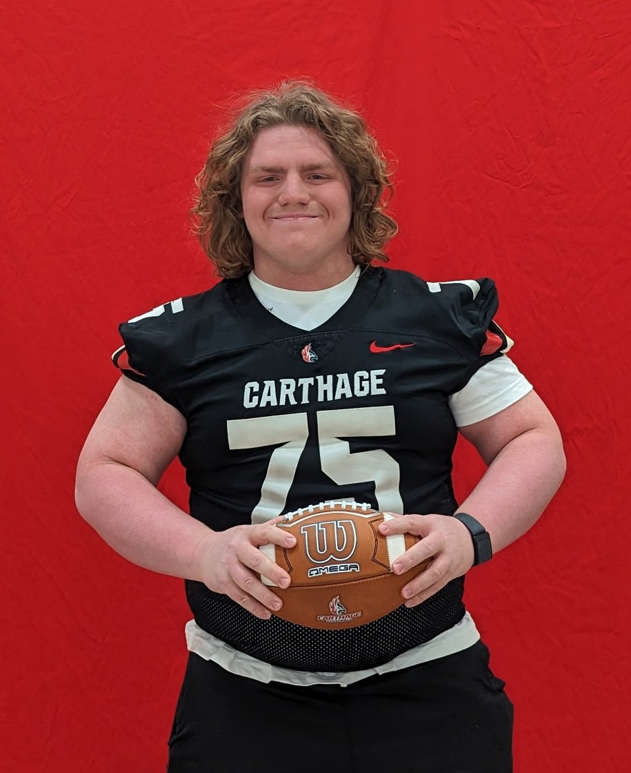 LoganSande3's tweet photo. I had a great junior day visit with @Carthage_FB. Thank you to @OrryHellenbrand for the invite! I look foward to getting back on campus soon! https://t.co/m4919uDkn7