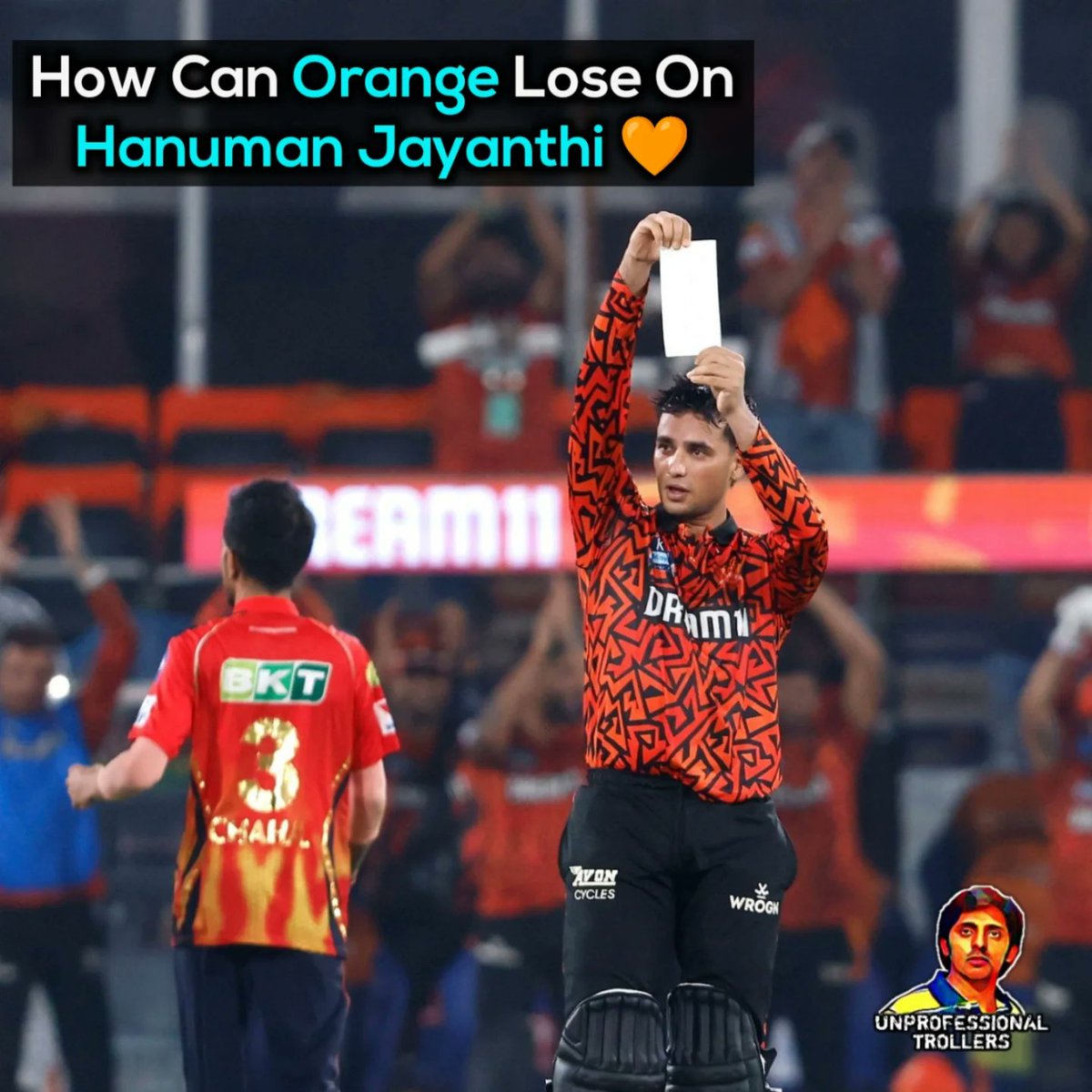 Vamc4bjp's tweet photo. #OrangeArmy 
@IamAbhiSharma4 
@SunRisers 
#SRHvsPBKS 
@NKReddy07 https://t.co/4OayG1UOAs