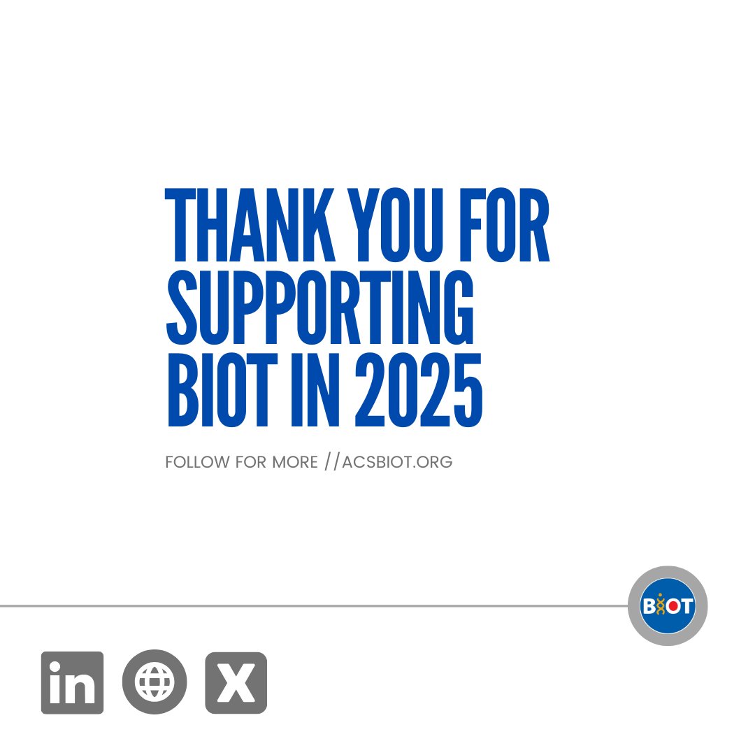Thank you to our 2025 BIOT gold &amp; silver level sponsors! We couldn’t do it without you! We hope to see you in 2026.