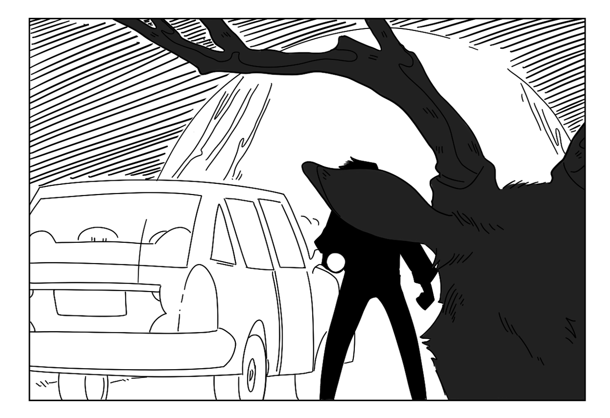 wyyrden's tweet photo. specter on a highway. 

a minizine i made late last year!  #art #minizine https://t.co/NDchrqirrp