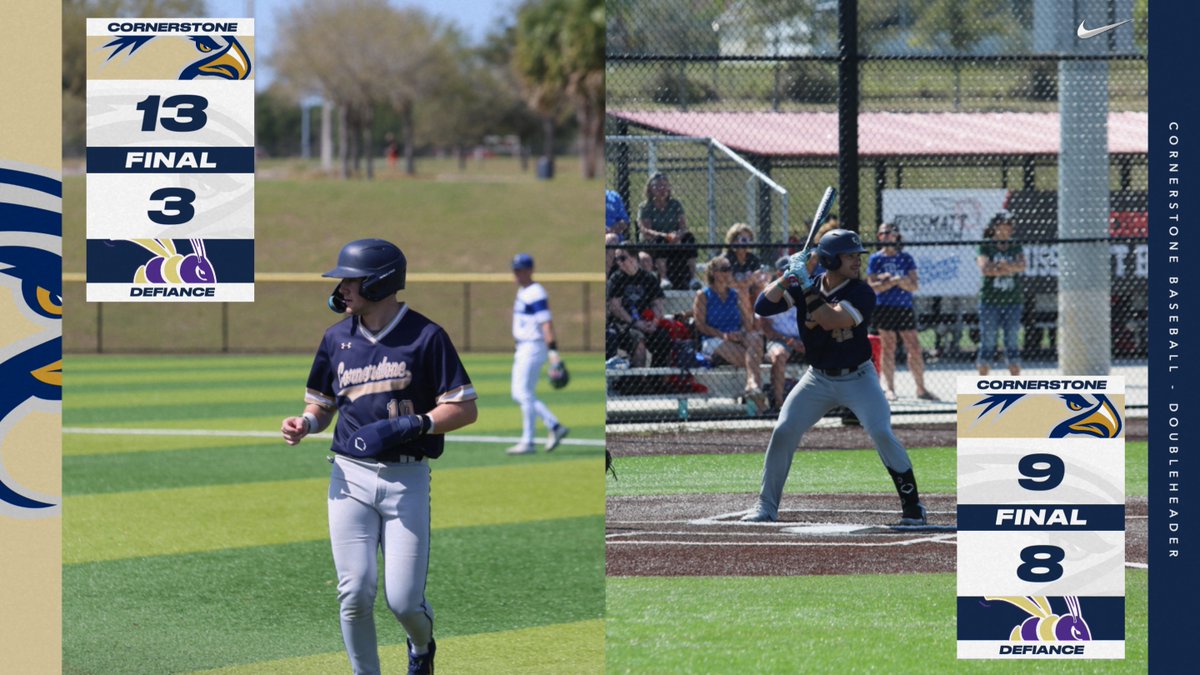 Cornerstone Athletics (@cuathletics) on Twitter photo BASE | <a href="/CornerstoneBAS/">Cornerstone Baseball</a> battles past Defiance in a sweep on the road!
Stats:
Westerkamp - 2 HR, 8 RBI's
Kindley - 1 HR, 3 RBI's
Hoeksema - 6.0 IP, 5 SO
Nelson - 6.0 IP, 7 SO
#TogetherweSOAR BASE | <a href="/CornerstoneBAS/">Cornerstone Baseball</a> battles past Defiance in a sweep on the road!
Stats:
Westerkamp - 2 HR, 8 RBI's
Kindley - 1 HR, 3 RBI's
Hoeksema - 6.0 IP, 5 SO
Nelson - 6.0 IP, 7 SO
#TogetherweSOAR