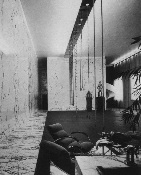 cinecitta2030's tweet image. Benito Mussolini’s personal gym the ‘Palestra del Duce’ designed by Italian architect Luigi Moretti