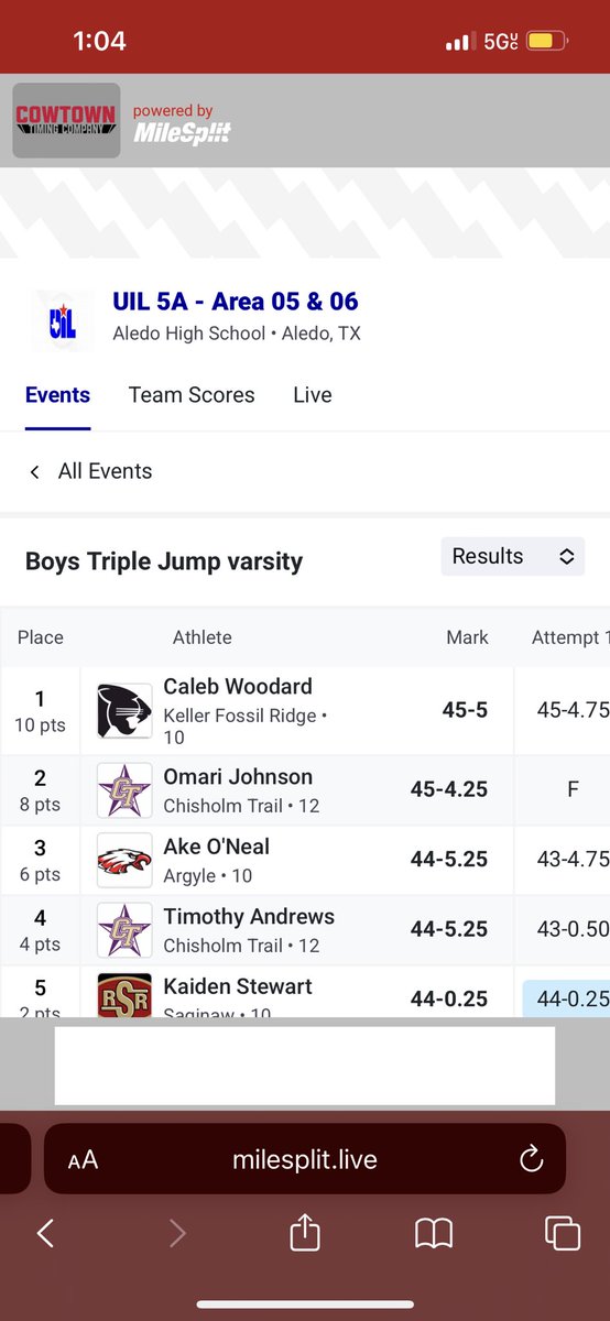 OmariJ06's tweet image. Headed to Lubbock next week for regionals in LJ and TJ 2 silver medals at area!!