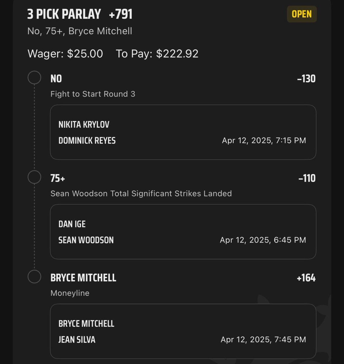 MattTalksMMA's tweet image. How’s the parlay looking boys? #UFC314