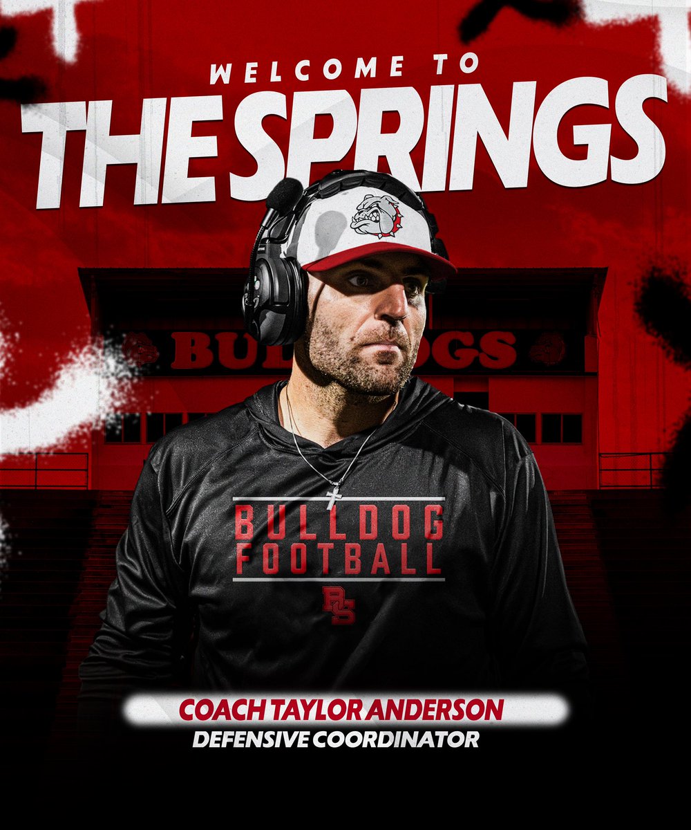 We’d like to welcome our new defensive coordinator, Coach Taylor Anderson, to our staff! Welcome to The Springs!