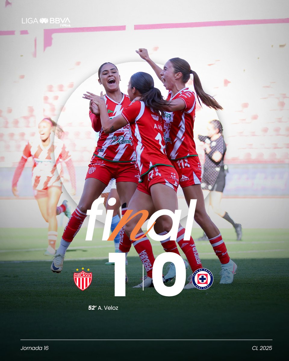 La victoria de la J16 es para <a href="/NecaxaFemenil/">✨Centellas Club Necaxa⚡️</a>. 🧡✨

#SomosDesafiantes⚡️