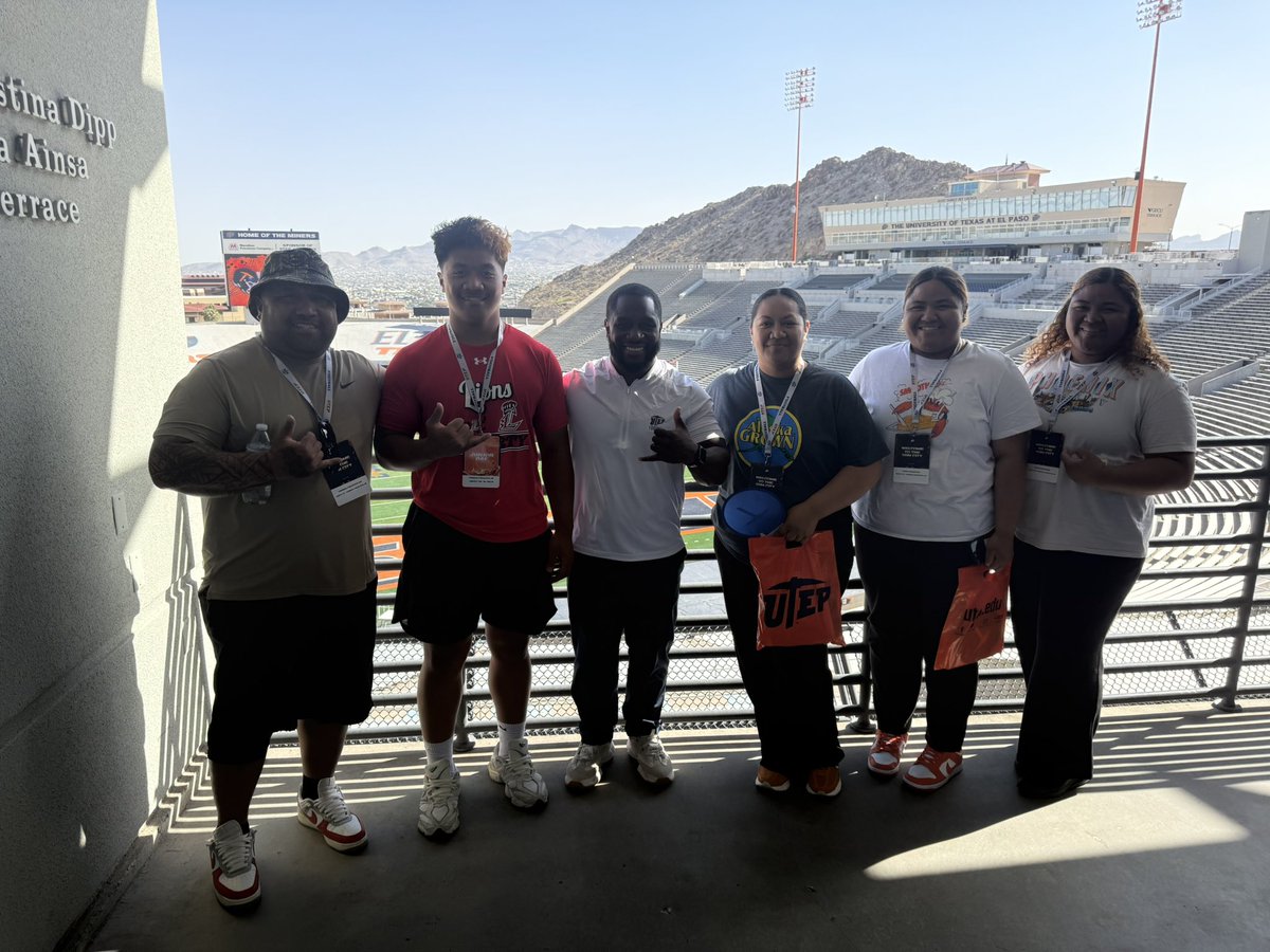 TJ Fo'ilefutu🇦🇸 (@tjfoilefutu8) on Twitter photo Finally got to meet my Ace RB Coach <a href="/COACHJMACRB/">Jourdan McNeill</a> and LB Coach <a href="/CoachButch_UTEP/">Brandon Butcher</a> . S/O to the whole <a href="/UTEPFB/">UTEP Football</a> staff for showing big ❤️ the whole day. It definitely felt like home. Can’t wait to get back for my OV💯. #PicksUP⛏️
<a href="/coachthomasfb/">Colin Thomas</a> <a href="/Davis44Shoot/">Brett Davis</a> <a href="/alpha_lbu/">Jason Bowman</a> <a href="/BlairAngulo/">Blair Angulo</a> Finally got to meet my Ace RB Coach <a href="/COACHJMACRB/">Jourdan McNeill</a> and LB Coach <a href="/CoachButch_UTEP/">Brandon Butcher</a> . S/O to the whole <a href="/UTEPFB/">UTEP Football</a> staff for showing big ❤️ the whole day. It definitely felt like home. Can’t wait to get back for my OV💯. #PicksUP⛏️
<a href="/coachthomasfb/">Colin Thomas</a> <a href="/Davis44Shoot/">Brett Davis</a> <a href="/alpha_lbu/">Jason Bowman</a> <a href="/BlairAngulo/">Blair Angulo</a>
