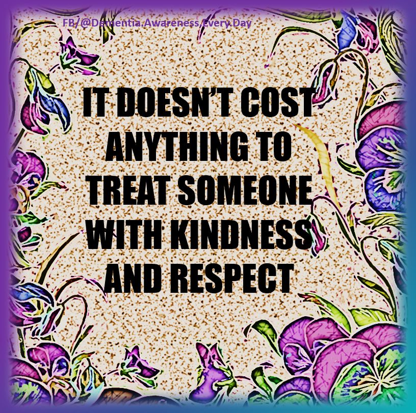 Please re-Tweet if you agree: Quality #caregiving begins with #kindness and respect.

#dementia #Alzheimers