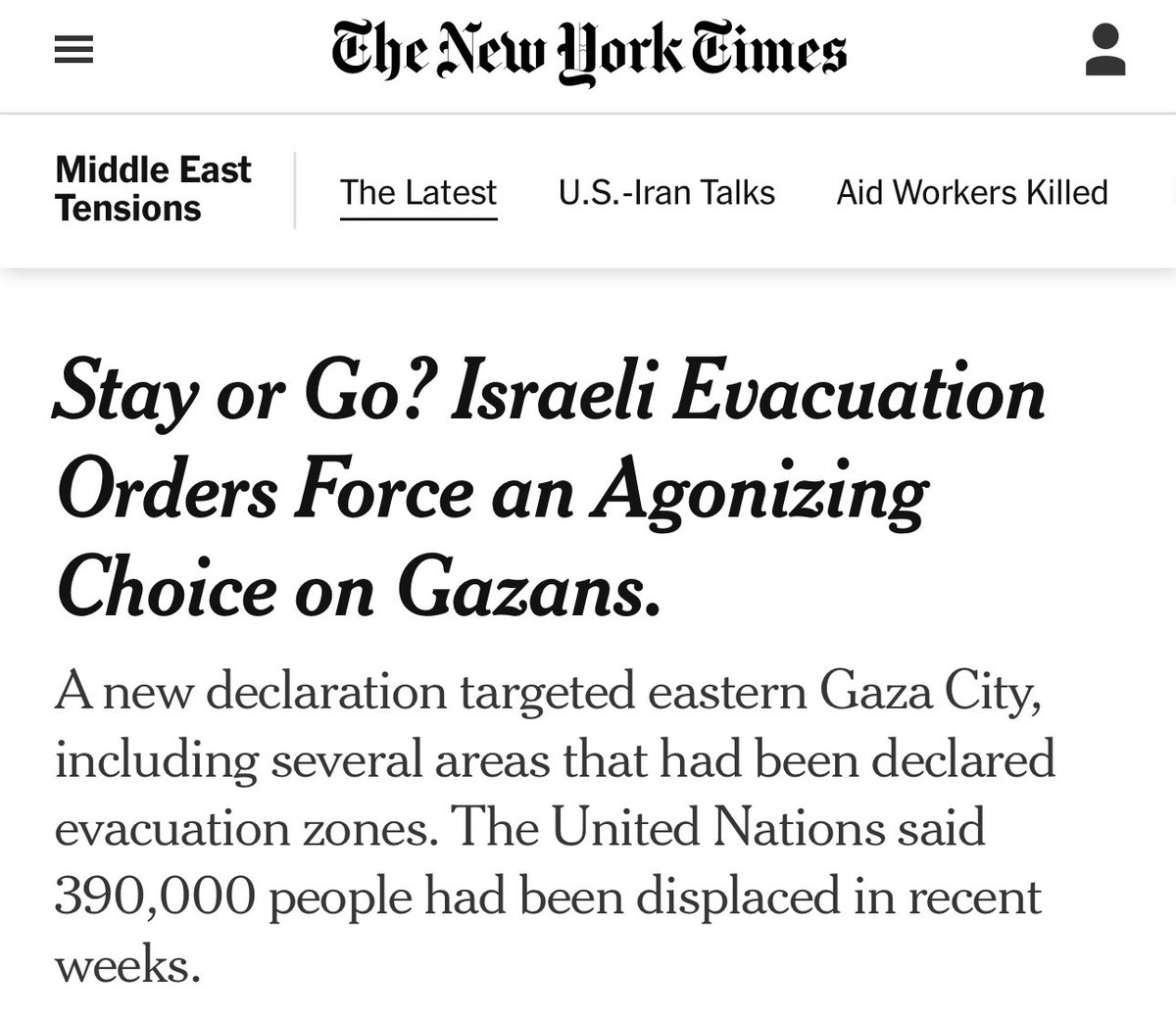 AssalRad's tweet photo. Wow, what an absolutely insane way to frame genocide and ethnic cleansing.

Palestinians are being slaughtered, starved and repeatedly displaced with no place safe to go. The idea of “voluntary” migration is Israeli propaganda,  this is not journalism. https://t.co/GvaAWD1zyq