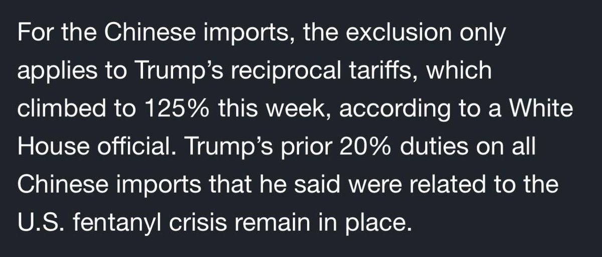 ecM7md's tweet image. لا زال هنالك ضرائب على الالكترونيات المستوردة من الصين في امريكا حوالي ٢٠٪ حسب رويترز

يعني خبر ان جميع الضرائب الجديدة تم رفعها غير مكتمل