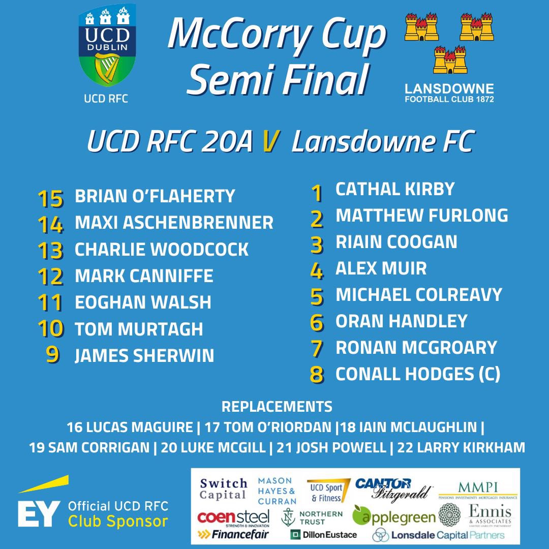 🚨 𝑻𝒆𝒂𝒎 𝒏𝒆𝒘𝒔 🚨

McCorry cup action on tomorrow afternoon in Belfield… 

We take on Lansdowne at 3pm on the Thornfield Astro 

Hope to see you all there to watch some knockout rugby 

#AdAstra #Collidge