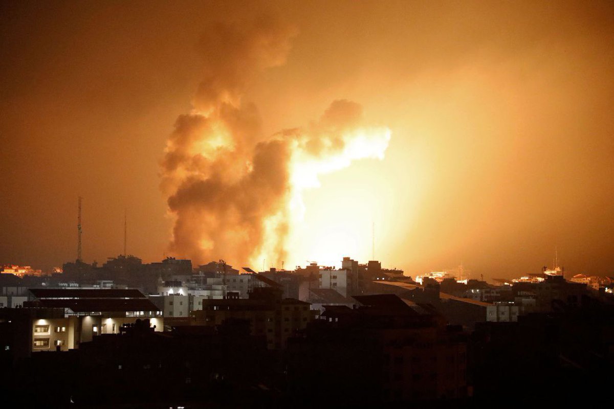 Nonstop airstrikes shake Gaza tonight as the sky hasn’t gone quiet for a second.