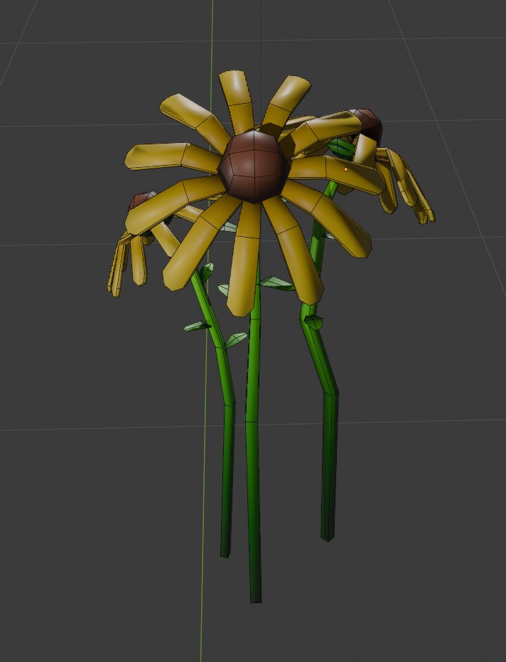 smarties59's tweet photo. This week I focused on creating flora for our team @thelimebranch. Here's how the yellow coneflower turned out! #gamedev #3dmodeling https://t.co/sMl6LmjXHk