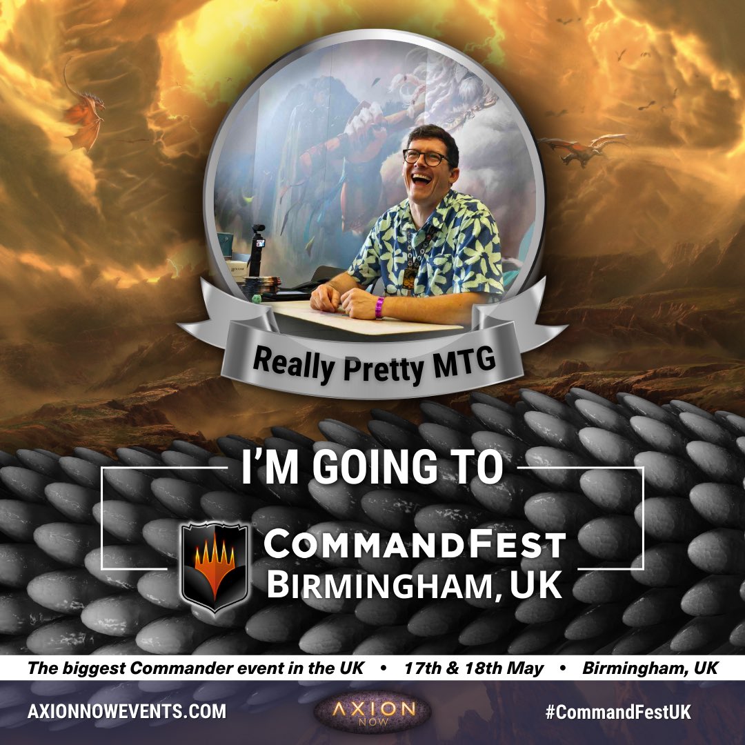 ReallyPrettyMTG's tweet photo. I am delighted to announce that I will be attending @axionnow CommandFest UK as a Content Creator 😊

I have a few plans but what do you guys want me to show you?? Let me know 😎

#CommandFestUK
#Edgbaston 

#MTG #UKMTG #mtguk #magicthegathering https://t.co/dsBoAGAvtZ