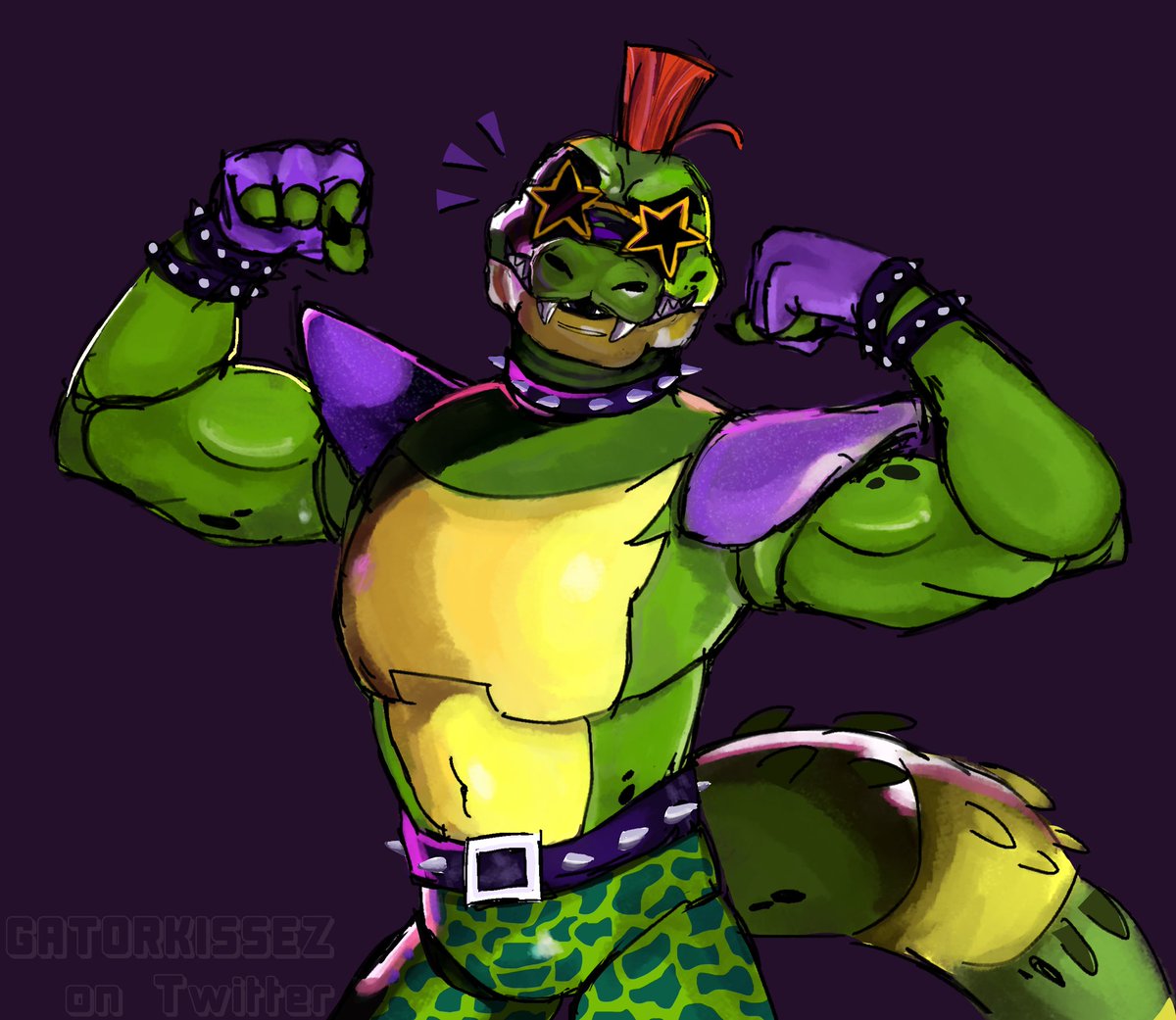 GATORKISSEZ's tweet photo. FLEX! 🐊💪🏿

#Montgomerygator #montygator #fnafsb #fnaffanart https://t.co/7vX1xYlOvh
