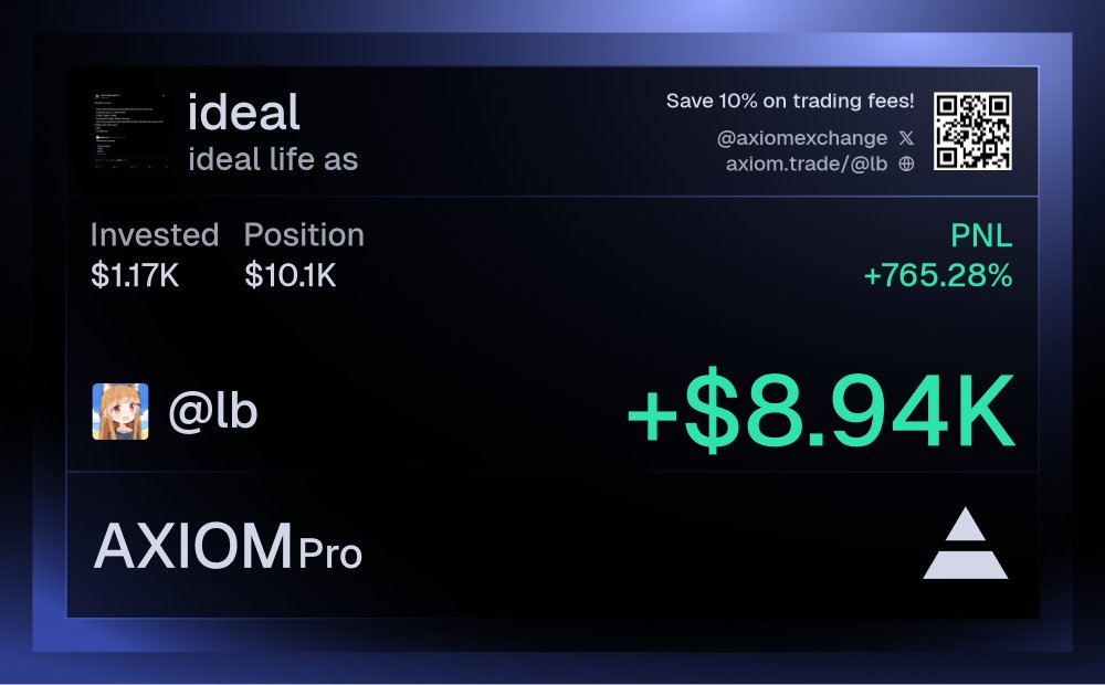 sorted some pnls at Axiom and still holding memewar

if you use my referral it would be very thankful hahah

axiom.trade/@lb