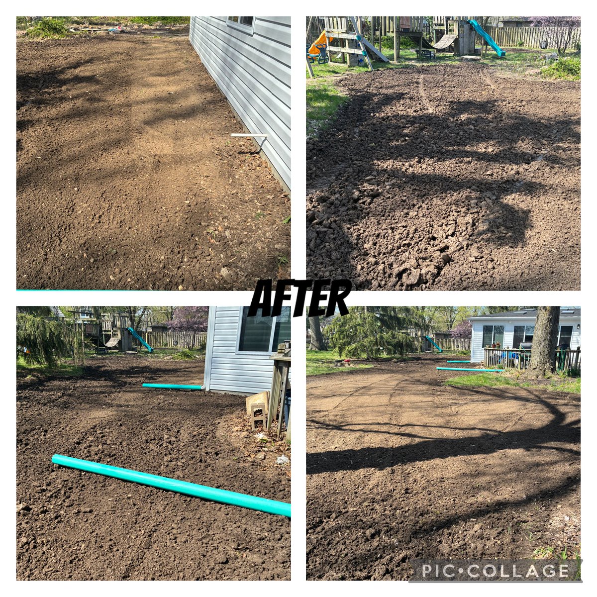 kostertsd's tweet photo. Tilled a new small garden &amp; tilled up some bare yard to get seeded with grass. https://t.co/5dLxgAER2e