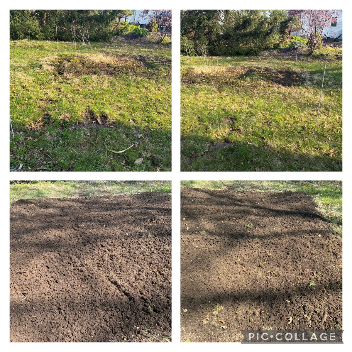 kostertsd's tweet photo. Tilled a new small garden &amp; tilled up some bare yard to get seeded with grass. https://t.co/5dLxgAER2e