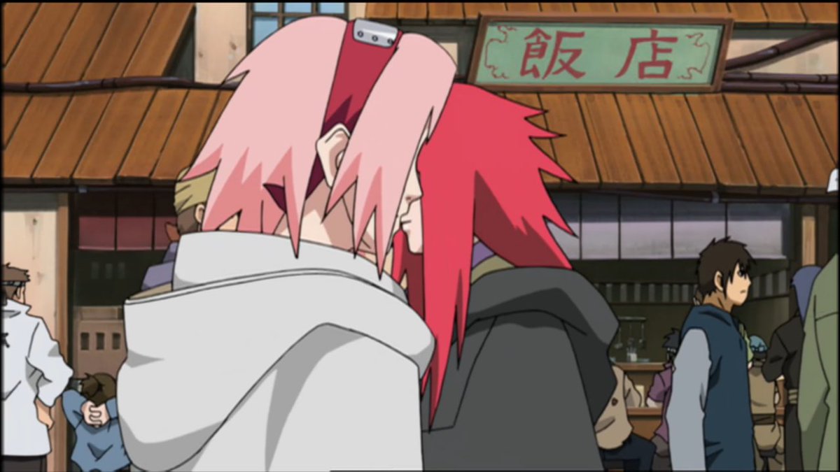 shootsoo's tweet photo. One random screenshot where two silly girls (Sakura and Karin) just walked past each other

#NarutoShippuden #Naruto #sakuraharuno #karinuzumaki https://t.co/rUOZYMe050