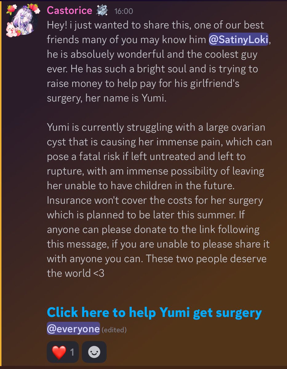 kiitiscifi's tweet photo. Please if you can share, rt, like, or donate to help out🤍
Below is info about my friend and his gf, hes raising money to get her surgery she NEEDS.

https://t.co/nfDYS4DA0s https://t.co/LVT2wZx8b2