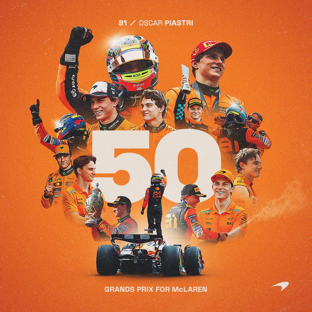 Celebrating Oscar's 50th Grand Prix 🧡

What a journey it's been so far 🏆

#McLaren | #BahrainGP 🇧🇭