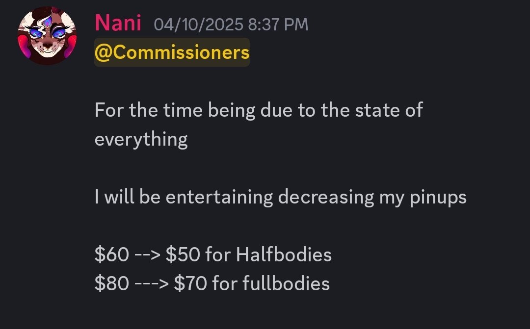 Due to the economy, I've decided to lower pinups