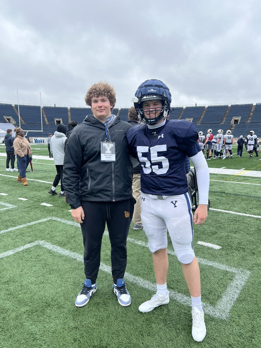 Alexander Bialon (@alex_bialon) on Twitter photo Had a great time out in New Haven for <a href="/yalefootball/">Yale Football</a> spring practice today. Loved seeing the guys battle it out in a scrimmage. Thanks for having me out <a href="/StevenVashel/">Steven Vashel</a> looking forward to coming back in the summer.
<a href="/Bigstef72/">Stefon Wheeler</a> <a href="/CoachRenoYale/">Tony Reno</a> <a href="/Loyola_FB/">Loyola Academy Football</a> <a href="/OLMafia/">OL MAFIA</a> <a href="/EDGYTIM/">Timothy “EDGYTIM” OHalloran</a> Had a great time out in New Haven for <a href="/yalefootball/">Yale Football</a> spring practice today. Loved seeing the guys battle it out in a scrimmage. Thanks for having me out <a href="/StevenVashel/">Steven Vashel</a> looking forward to coming back in the summer.
<a href="/Bigstef72/">Stefon Wheeler</a> <a href="/CoachRenoYale/">Tony Reno</a> <a href="/Loyola_FB/">Loyola Academy Football</a> <a href="/OLMafia/">OL MAFIA</a> <a href="/EDGYTIM/">Timothy “EDGYTIM” OHalloran</a>