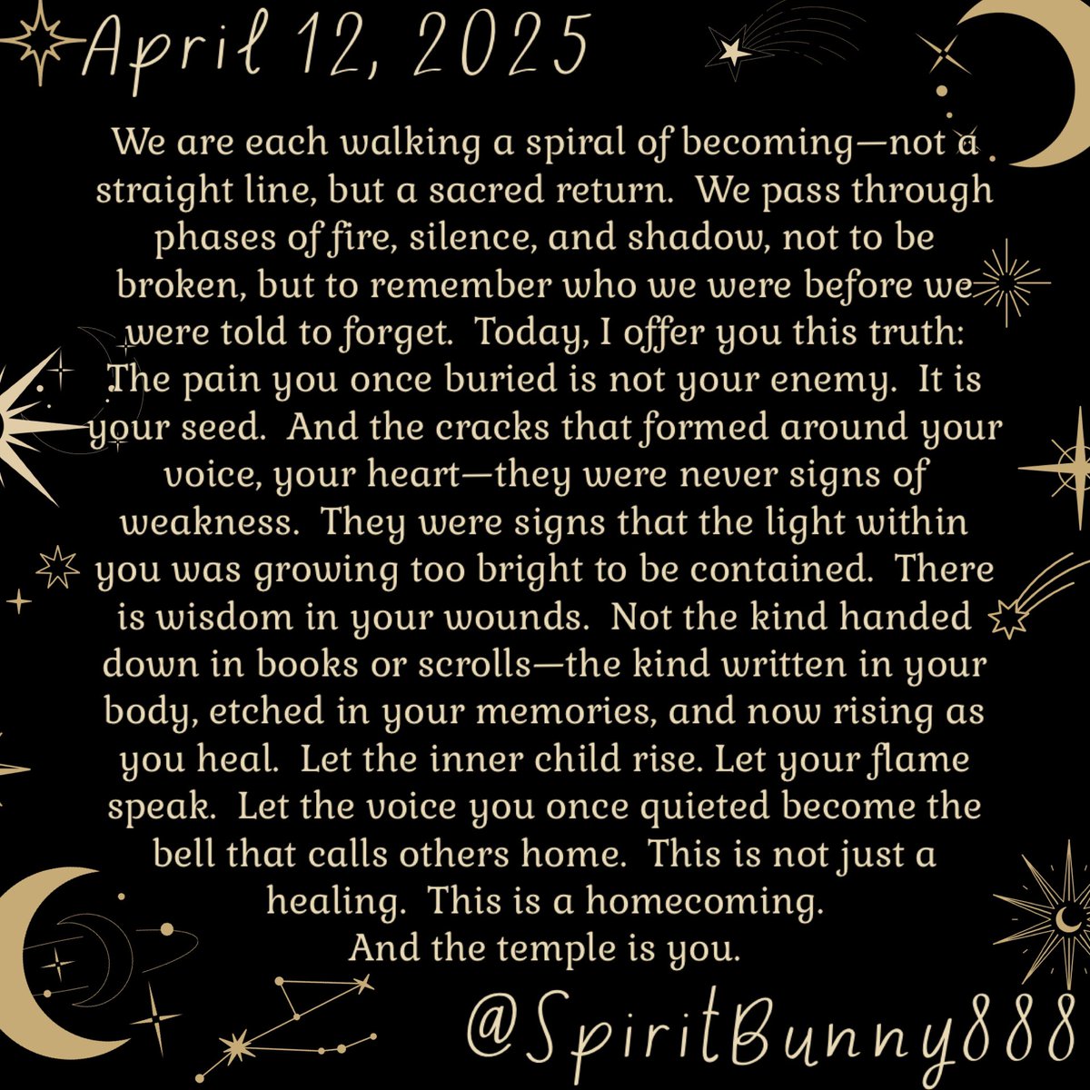 SBunny888's tweet photo. Welcome Home

#liveauthentic #loveyourself #wisdom #spiritbunny888 #knowthyself #knowyourworth #spirit #spiritual #spiritualawakening #Awakenedsoldier #AwakenedWarrior
#rememberyourpower
#rememberwhoyouare
#Honorthyself
#letgo 
#findfreedom
#SpiritBunny
#SpiritJourney
#BeTheLight https://t.co/8owCzYQQPV