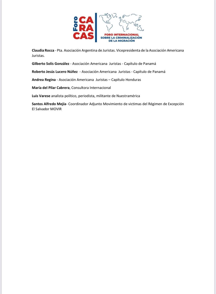 Los días 3 y 4 de abril del presente año, en la ciudad de Caracas, se realizó  el SEMINARIO SOBRE LA CRIMINALIZACION DE LA MIGRACION Y LOS DDHH. DE LOS MIGRANTES, convocado por el Gobierno de la República Bolivariana de Venezuela.