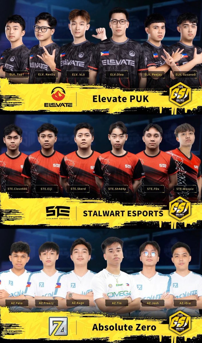 CoDMobileSports's tweet photo. Garena Summer Invitational - Team Posters

- Elevate PuK (@ElevateGG)
- Stalwart (@StalwartEsports)
- Absolute Zero (@AZEsportsGG)
- ABC eSports (@ABCesportsID)
- Ace Gamers (@acegamers_espGG)
- Change World https://t.co/X2hrTYcpNj