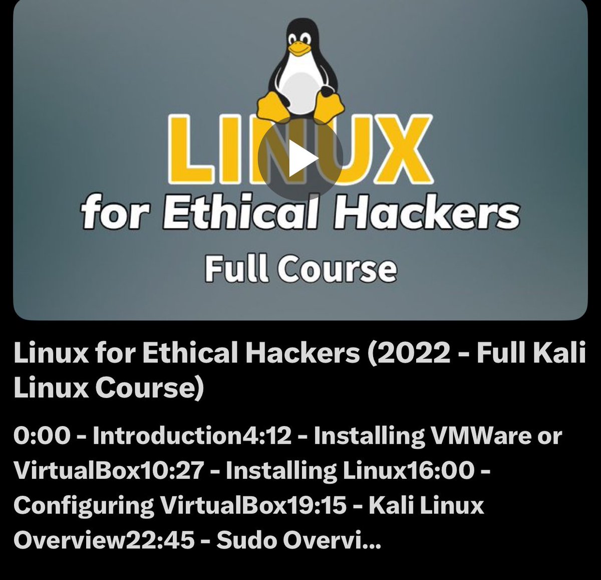 d4rk_intel's tweet photo. I have always wanted to become proficient with Kali Linux commands, and it's finally happening! This YouTube course by @thecybermentor was exceptional, and applying what I have learned through hands-on practice feels great.

https://t.co/Jed4ICvbkC

#Cybersecurity https://t.co/jFfWQTJeL6