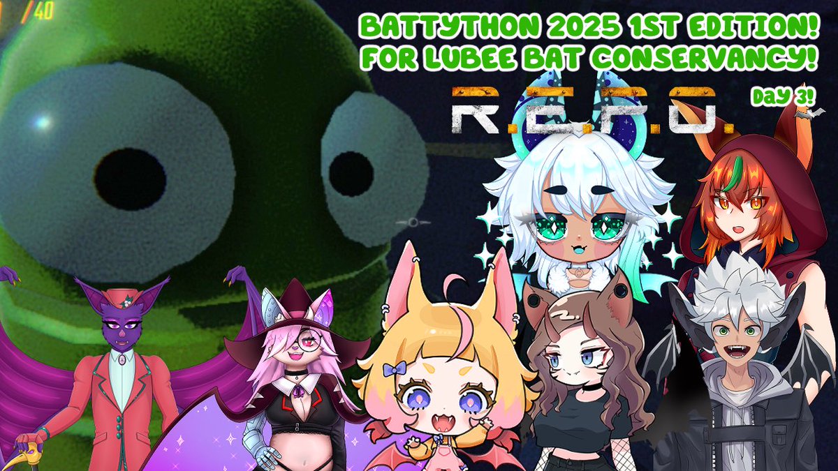 🚚BATCREW, EVERYBATTY + BATTY FRENS! TODAY’S DAY 3 OF THE BATTYTHON 1ST EDITION AND WE’LL BE PLAYING REPO! BATTY BUSINESS BATTY BUSINESS CHAOS AND SCREECHES!🚚
#Battython2025 #BatConservancy #BatVtubers