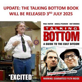 talkingbottom's tweet image. The faaaaaaantastic book TALKING BOTTOM: A GUIDE TO THE CULT SITCOM will be published on July 3rd. It’s available to pre-order NOW on Amazon with a ruddy marvellous 15% discount! That’s almost as criminal as Skullcrusher Henderson! amzn.eu/d/9eFs2hl #rikmayall