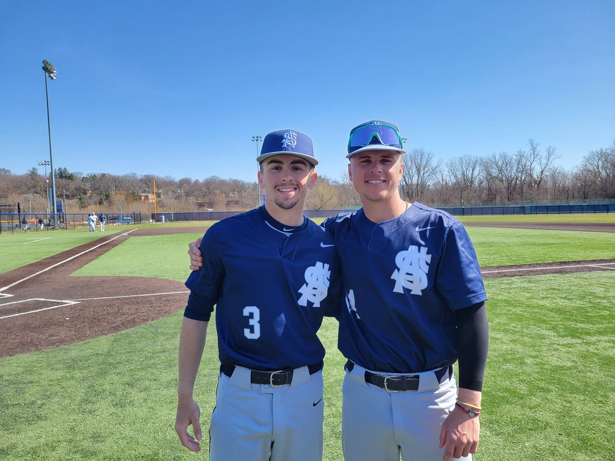 FINAL
Game 1 of DH @Judson
St. Ambrose - 13
Judson - 1
WP - Jacob Bosse 
HITS - Pauley 2, Fitzgerald 2,
Milatovic 2, Roth 2
2B - Pauley, Fitzgerald, Thode
HR - Fitzgerald GS
☆PLAYERS OF THE GAME☆
Jacob Bosse, Joey Fitzgerald