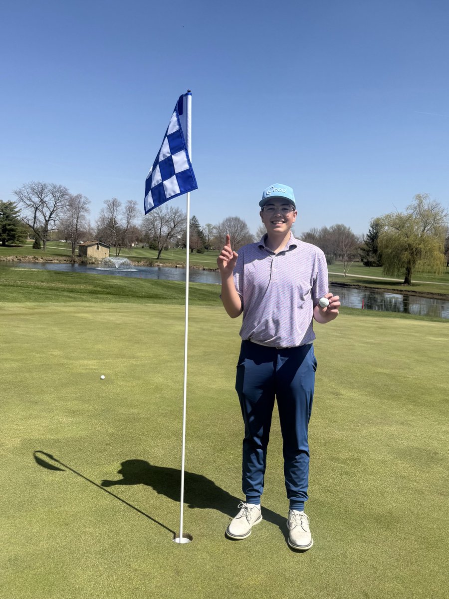 Domic Yocum's 1st Hole in One on competition @  Hickery Point.Can't wait to see his next one.