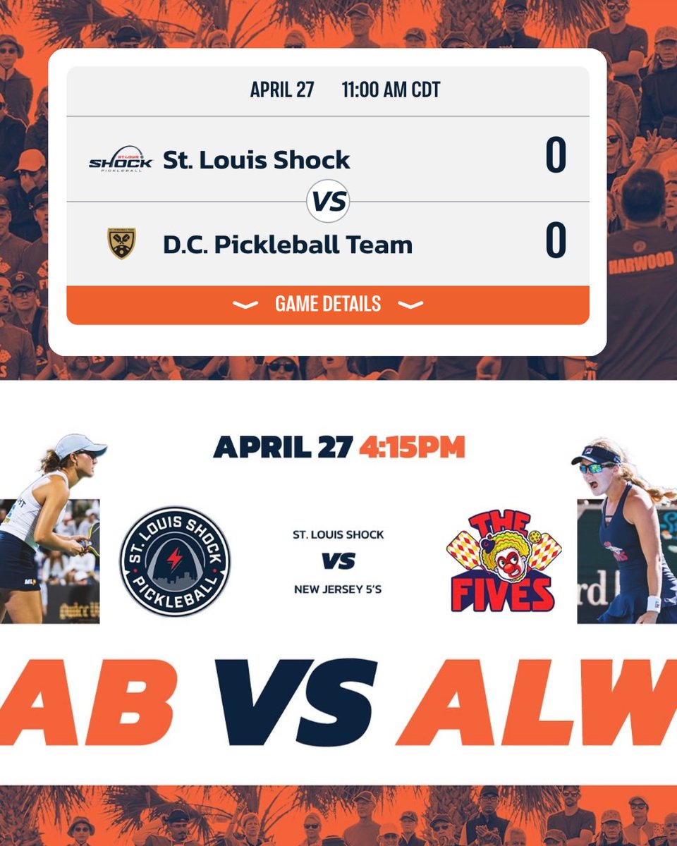 The countdown to MLP Orlando is ON ⏳🔥

St. Louis Shock fans, are you READY to make some noise?! 🗣️ Drop a "⚡⚡” in the comments if you’re riding with the Shock all the way to Orlando! 🏝️

🏆 @majorleaguepb Orlando
🗓️ April 24 - 27th

#STLShock #MLPOrlando #MLP #Pickleball