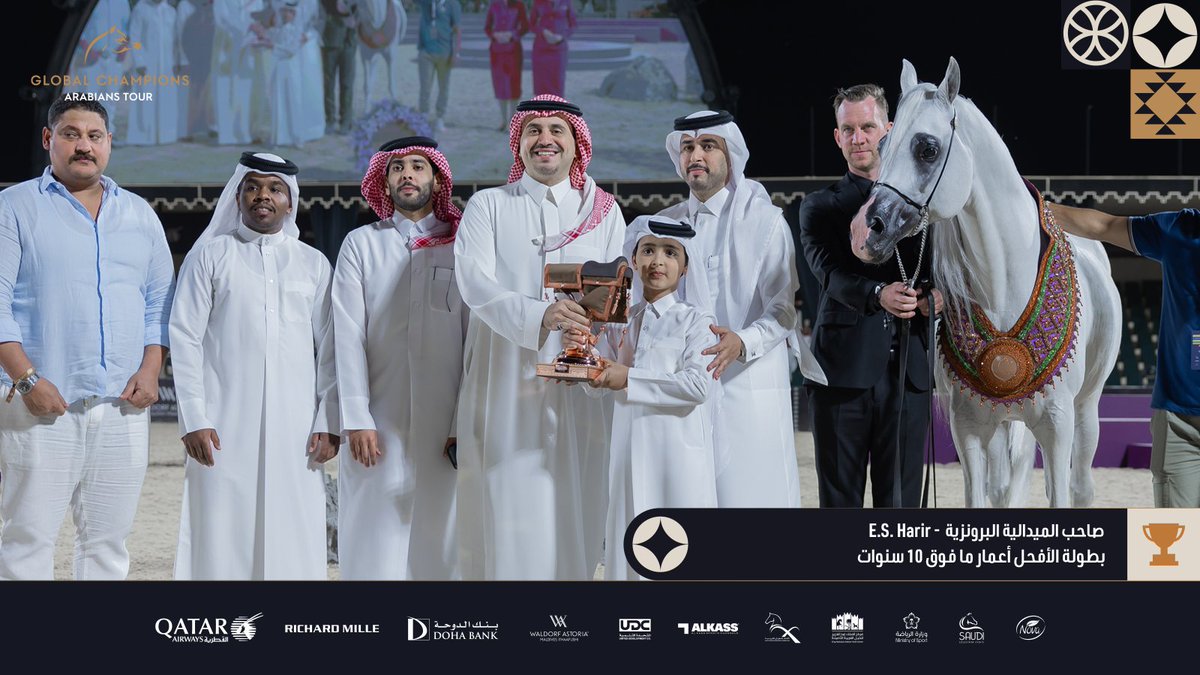 GCAT_Riyadh's tweet photo. صاحب السمو الأمير فهد بن جلوي نائب رئيس اللجنة الأولمبية والبارالمبية العربية السعودية يتوج أبطال بطولة الأفحل أعمار ما فوق 10 سنوات في #جولة_الجياد_العربية2025 في #الرياض على ميدان #قفز_السعودية 
#جمال_يخلد_وإرث_يتجدد https://t.co/Tf2B7pWFUl