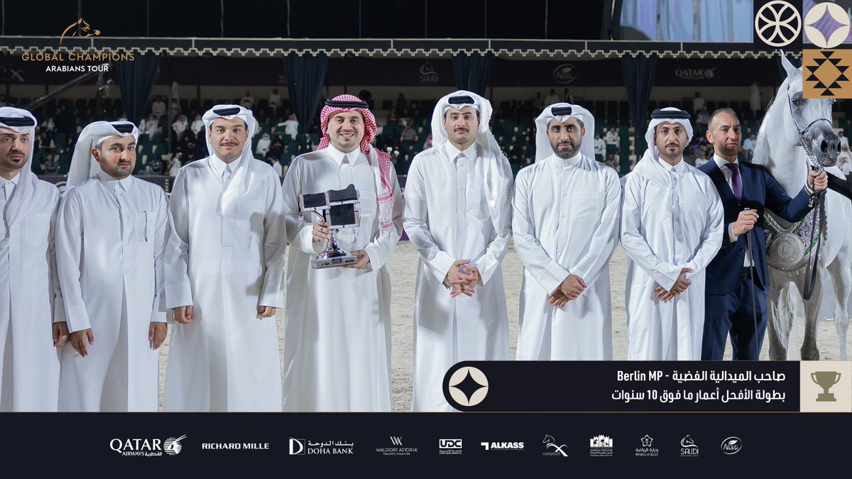 GCAT_Riyadh's tweet photo. صاحب السمو الأمير فهد بن جلوي نائب رئيس اللجنة الأولمبية والبارالمبية العربية السعودية يتوج أبطال بطولة الأفحل أعمار ما فوق 10 سنوات في #جولة_الجياد_العربية2025 في #الرياض على ميدان #قفز_السعودية 
#جمال_يخلد_وإرث_يتجدد https://t.co/Tf2B7pWFUl