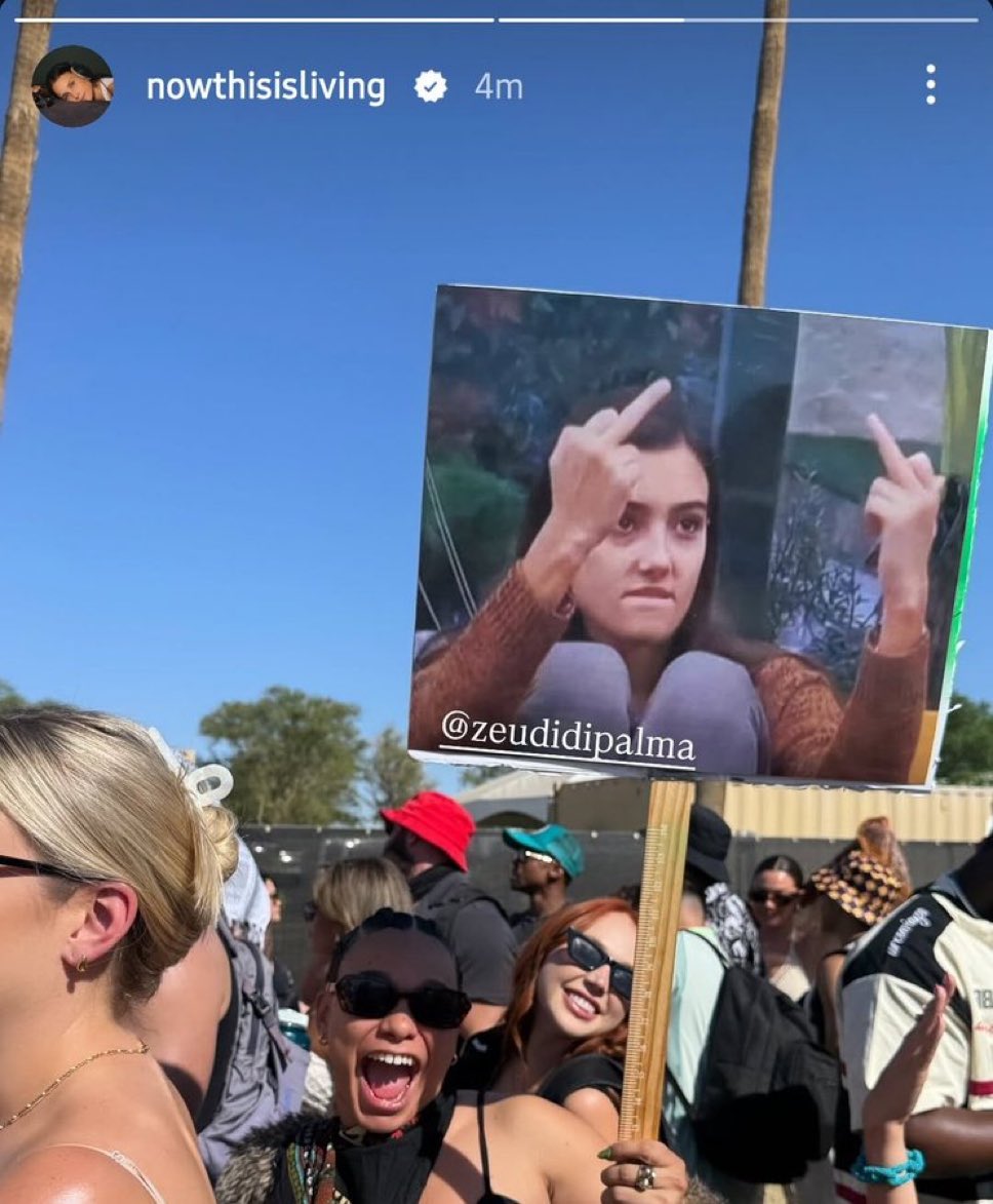 how does one even process shannon beveridge posting a photo from coachella with people waiving sign of zeudi di palma from.... grande fratello?😭