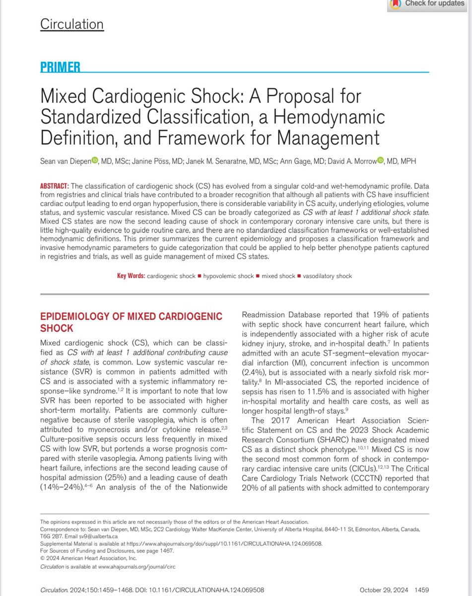 RafaelReyes_MD's tweet photo. Shock cardiogénico mixto = combinación de shock cardiaco + otro (vasodilatado, séptico, etc.)

🔗 https://t.co/6pCTWqVG2F https://t.co/n5U8579PFr