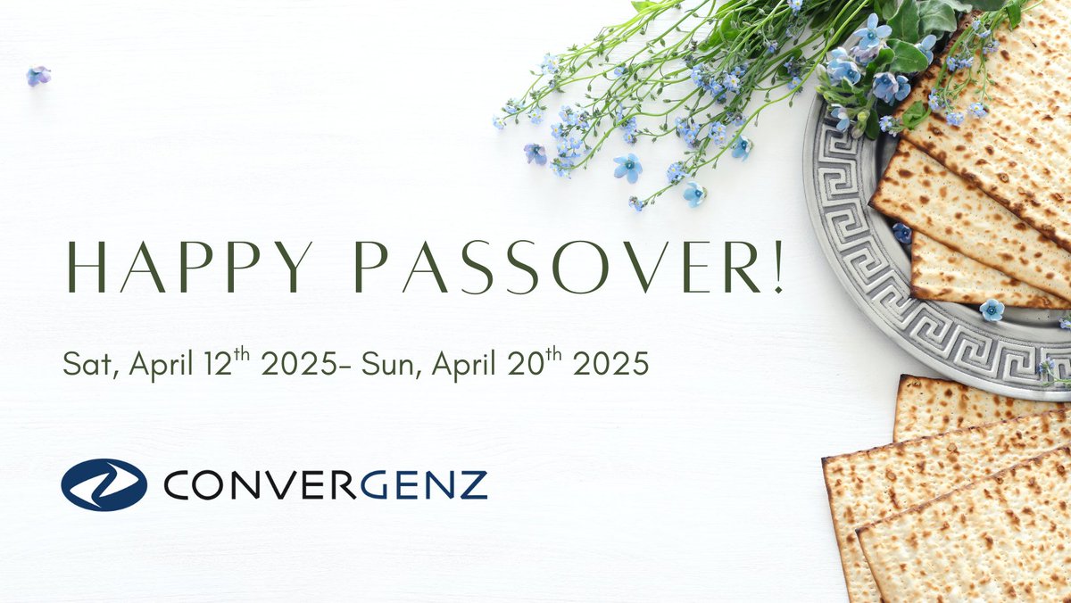 ConvergenzLLC's tweet photo. Wishing you a happy and meaningful Passover! May this season of renewal bring peace, joy, and togetherness. Chag Sameach! https://t.co/EnhoPOVOtg