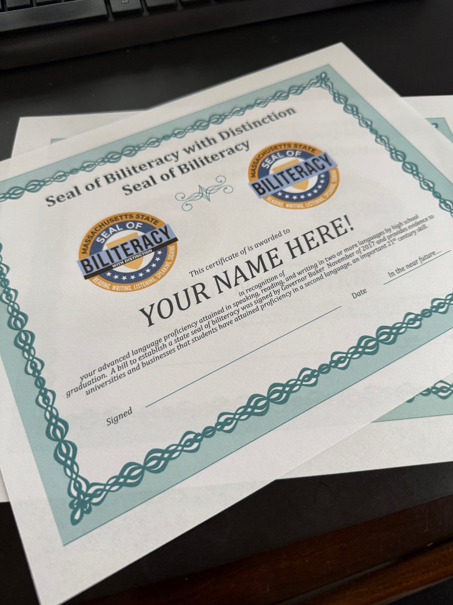 WorldLangWilmMA's tweet image. Getting closer to World Languages Awards Celebration time!
The Seal of Biliteracy is an impressive award, & we’re so proud of all the hard work our students have put in to being multilingual! All students on this journey should be so proud!
#SealofBiliteracy #GlobalCitizens