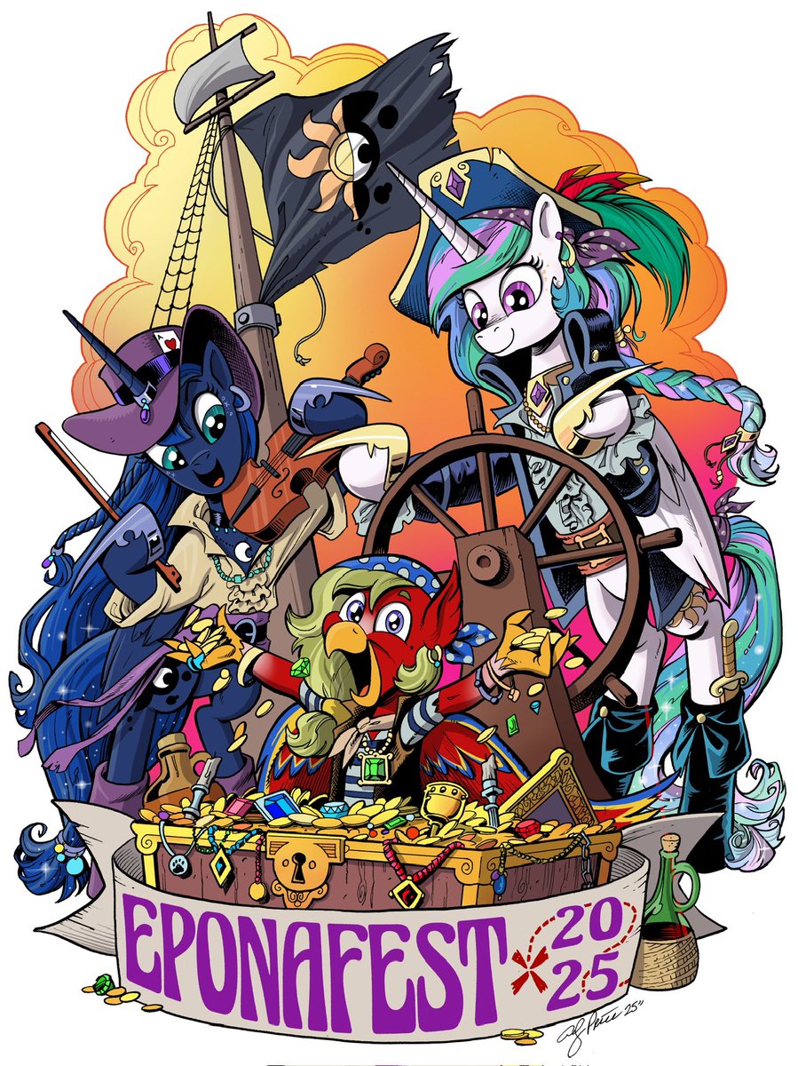 Andy Price at BABSCON San Francisco (@andypriceart) on Twitter photo For <a href="/EponaFest/">EponaFest 2025</a> - my art for the exclusive pirate themed con t-shirt, available at the show! Rum and scurvy, for everyone! #mlp #comics For <a href="/EponaFest/">EponaFest 2025</a> - my art for the exclusive pirate themed con t-shirt, available at the show! Rum and scurvy, for everyone! #mlp #comics