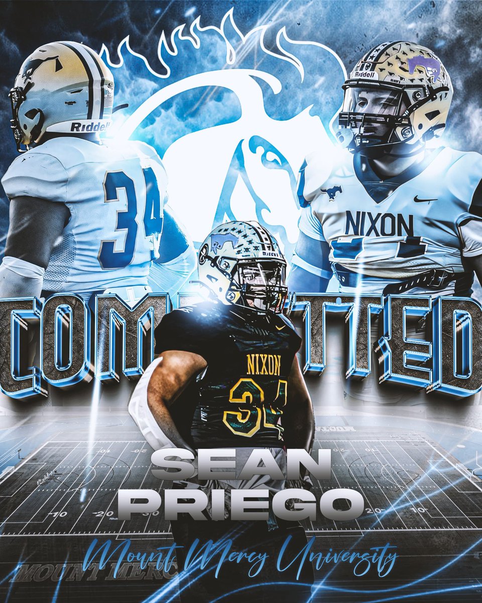 Sean Priego (@seanpriego) on Twitter photo 10000% Committed to <a href="/MountMercyFB/">Mount Mercy Football</a> Thank you <a href="/CoachLozano23/">Bubba Lozano</a> <a href="/CoachMDDaniels/">MD Daniels</a> for the opportunity to play at the next level. Ready to get to work.
Let’s Go Stangs!!
Shout out <a href="/DarielShepherd/">Shepherd👑</a> for the graphic. 10000% Committed to <a href="/MountMercyFB/">Mount Mercy Football</a> Thank you <a href="/CoachLozano23/">Bubba Lozano</a> <a href="/CoachMDDaniels/">MD Daniels</a> for the opportunity to play at the next level. Ready to get to work.
Let’s Go Stangs!!
Shout out <a href="/DarielShepherd/">Shepherd👑</a> for the graphic.