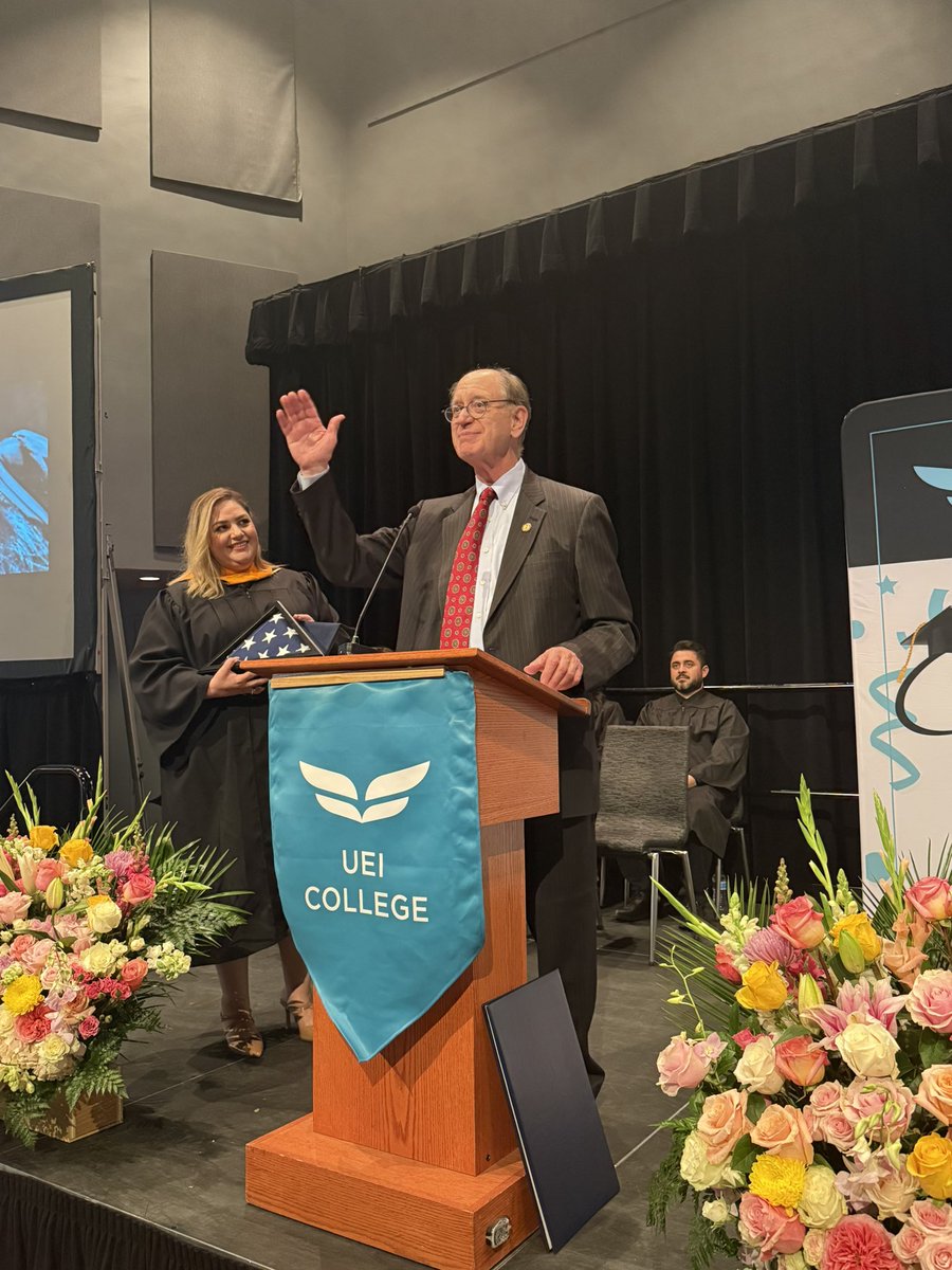 BradSherman's tweet photo. Was proud to congratulate the graduates at the UEI College commencement, and to recognize their advancement into the high demand Health, HVAC and Electrical allied trades. https://t.co/FbjCfQecem