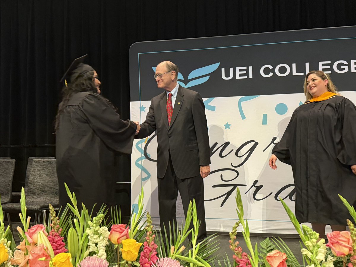 BradSherman's tweet photo. Was proud to congratulate the graduates at the UEI College commencement, and to recognize their advancement into the high demand Health, HVAC and Electrical allied trades. https://t.co/FbjCfQecem