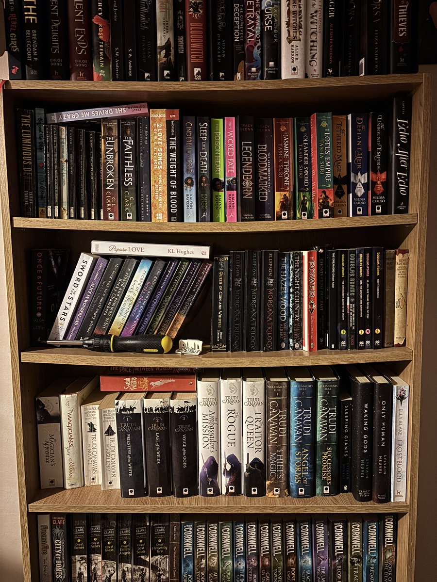 My shelves have started to bend…i’ll have to do some reinforcement tomorrow! 

And check my other bookcases for bendy shelves too 🙈