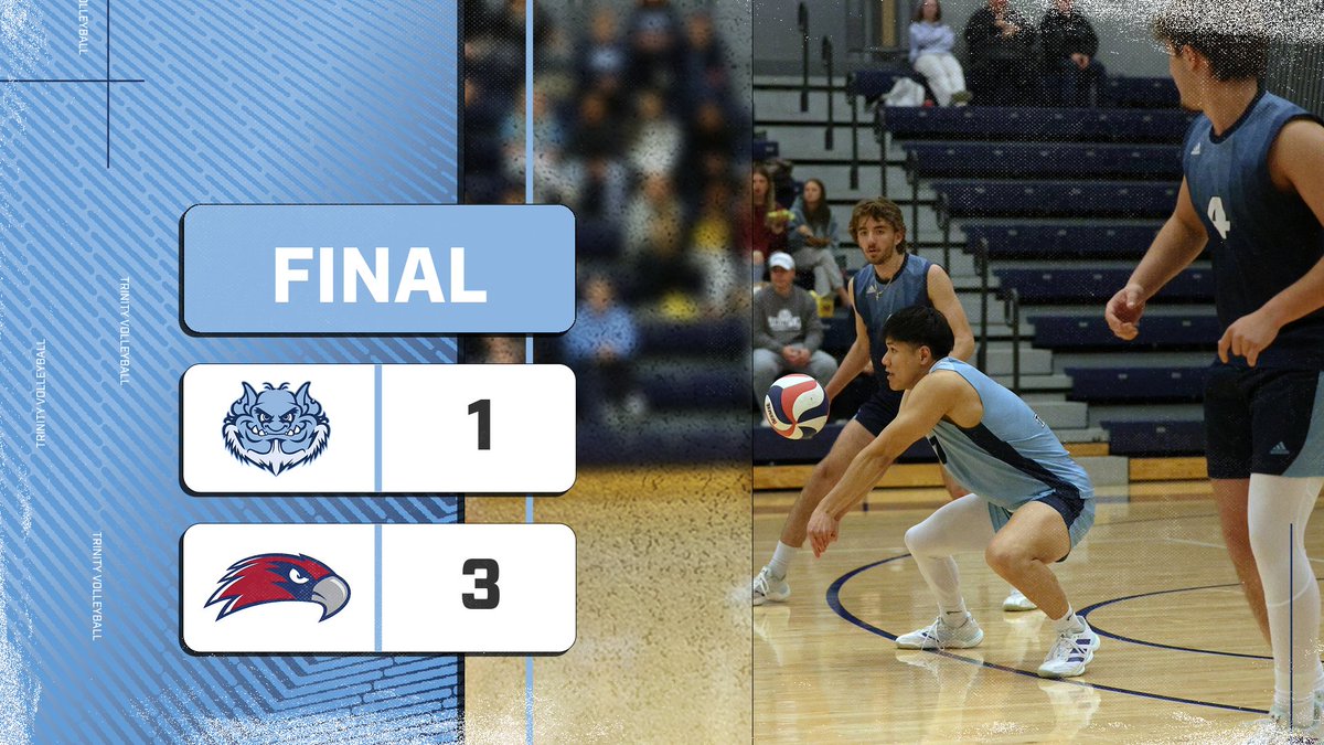 Trinity Athletics (@trollsathletics) on Twitter photo FINAL: <a href="/Trollsmvb/">Trinity Men's Volleyball</a> close out the season in four sets with Viterbo.
Cain: 9 kills, 3 blocks
Figus: 20 assists, 8 digs
Kwan: 2 kills, 7 digs FINAL: <a href="/Trollsmvb/">Trinity Men's Volleyball</a> close out the season in four sets with Viterbo.
Cain: 9 kills, 3 blocks
Figus: 20 assists, 8 digs
Kwan: 2 kills, 7 digs