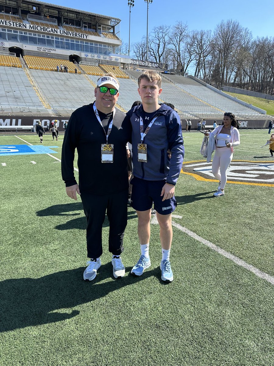 Matthew Osterman (@mattosterman26) on Twitter photo Had a great visit at Western Michigan today!
<a href="/DePaulPrepFB/">DePaulPrepFB</a> <a href="/CoachLT39/">Lance Taylor</a> <a href="/_PaigeRobbins_/">Paige Robbins</a> <a href="/CoachKPerk/">Kyle Perkins</a> <a href="/CamAllenFB/">Cam Allen</a> <a href="/chageman9/">Carsen Hageman</a> <a href="/AllenTrieu/">Allen Trieu</a> <a href="/EDGYTIM/">Timothy “EDGYTIM” OHalloran</a> <a href="/scottybscout/">Scott Burgess</a> Had a great visit at Western Michigan today!
<a href="/DePaulPrepFB/">DePaulPrepFB</a> <a href="/CoachLT39/">Lance Taylor</a> <a href="/_PaigeRobbins_/">Paige Robbins</a> <a href="/CoachKPerk/">Kyle Perkins</a> <a href="/CamAllenFB/">Cam Allen</a> <a href="/chageman9/">Carsen Hageman</a> <a href="/AllenTrieu/">Allen Trieu</a> <a href="/EDGYTIM/">Timothy “EDGYTIM” OHalloran</a> <a href="/scottybscout/">Scott Burgess</a>