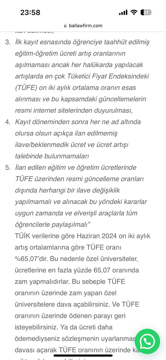 Asgari ücrete %30 zam gelirken, Medipol Üniversitesi’nin erken kayıt ücretine %85 zam gelmemelidir. Yasal zam süreci izlenmesi için gerekli tüm kontrollerin sağlanmasını beklemekteyiz. <a href="/medipolunv/">Medipol Üniversitesi</a> <a href="/erolozvar/">Erol Özvar</a> <a href="/drfahrettinkoca/">Dr. Fahrettin Koca</a> <a href="/hakem_heyeti/">Tüketici Hakem Heyeti</a>